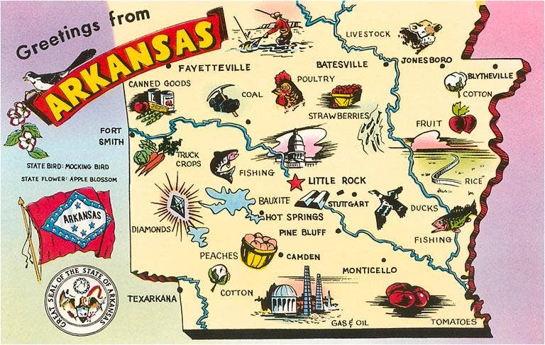 Greetings from Arkansas - Vintage Image, Magnet