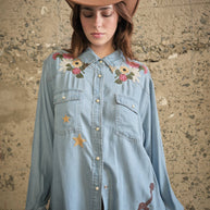 Western Embroidered Tencel Shirt