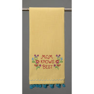 Mom Knows Best Embroidered Kitchen Towel