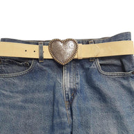Heart Buckle Suede Belt
