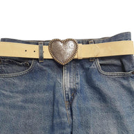 Western Heart Buckle with Black Suede Belt