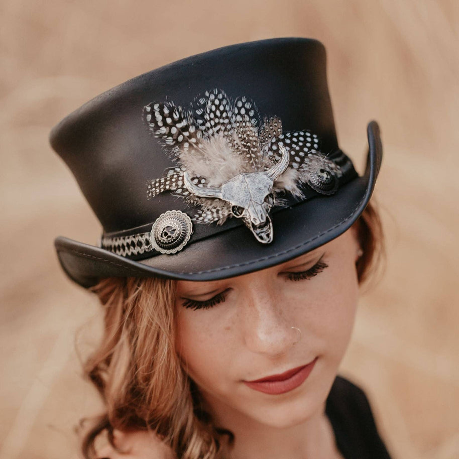 Lizard Skin Skull Concho Hat Band - Style True Grit