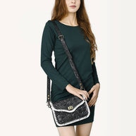 Black & White Tooled Leather Purse