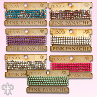 Prong set rhinestone bead bracelets, several colors