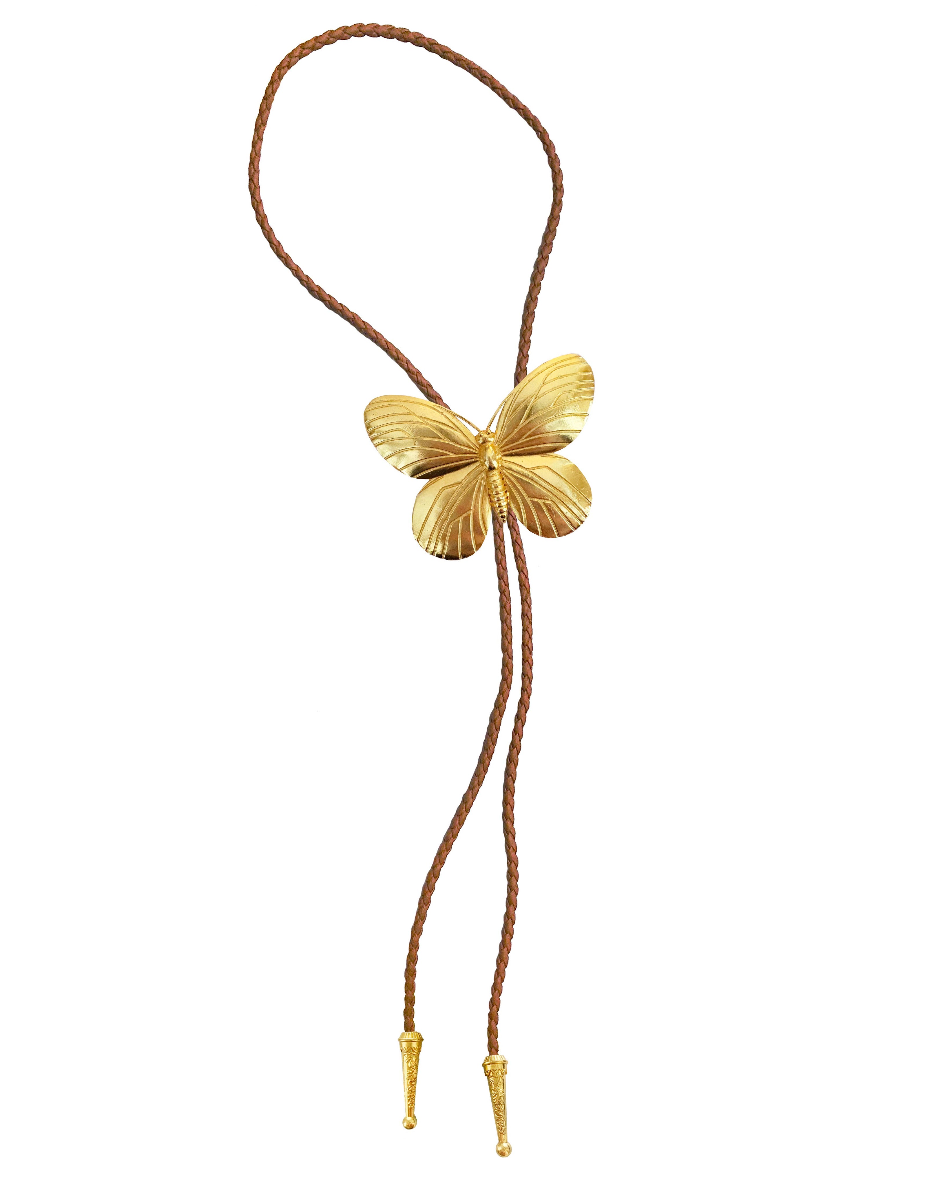 Gold Butterfly Bolo Tie