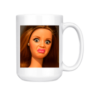 Disgusted Doll Face Mug, 15oz