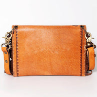 Hand-Tooled Sunflower Leather Envelope Purse