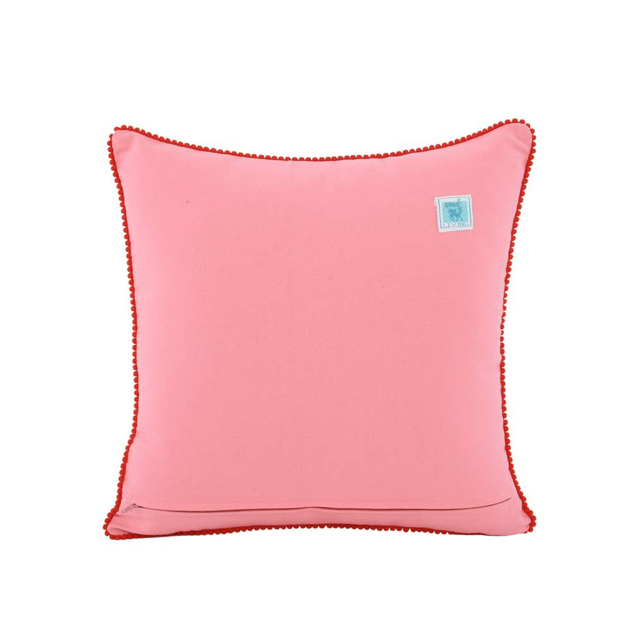 Blush Velvet Embroidered Pillow