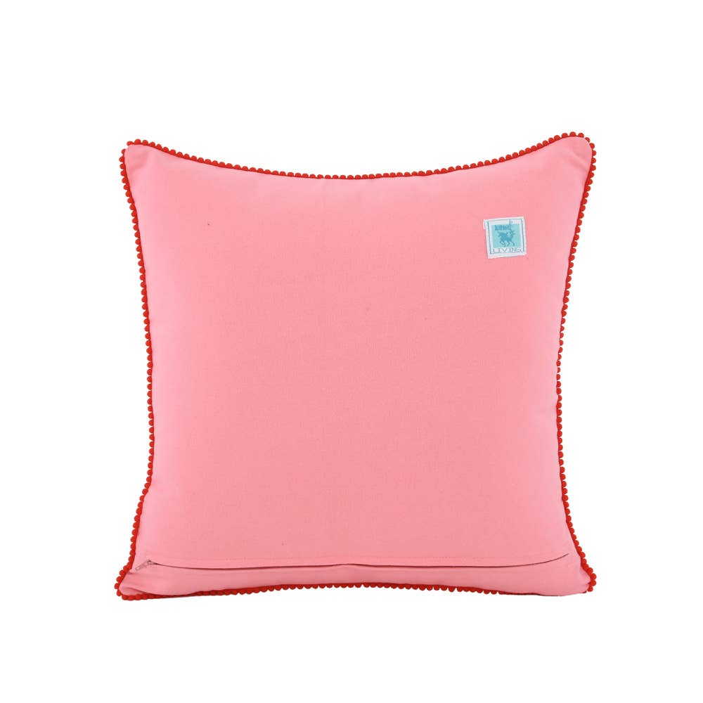 Blush Velvet Embroidered Pillow