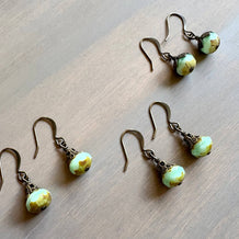 Earthen Beauty Simple Drop Earrings in Pale Green