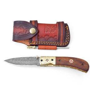 Titan Nebula Cascade Damascus Steel Pocket Knife