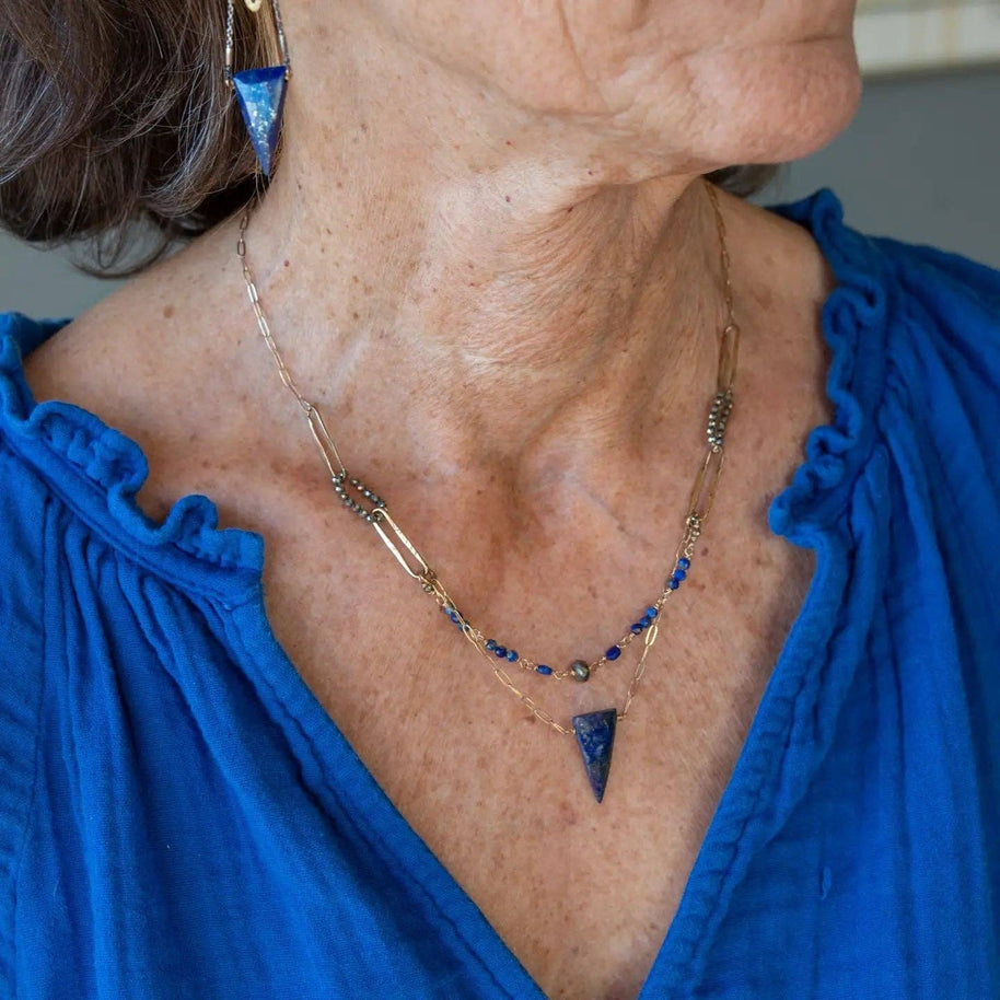 IHandmade nk Pen Lapis Necklace
