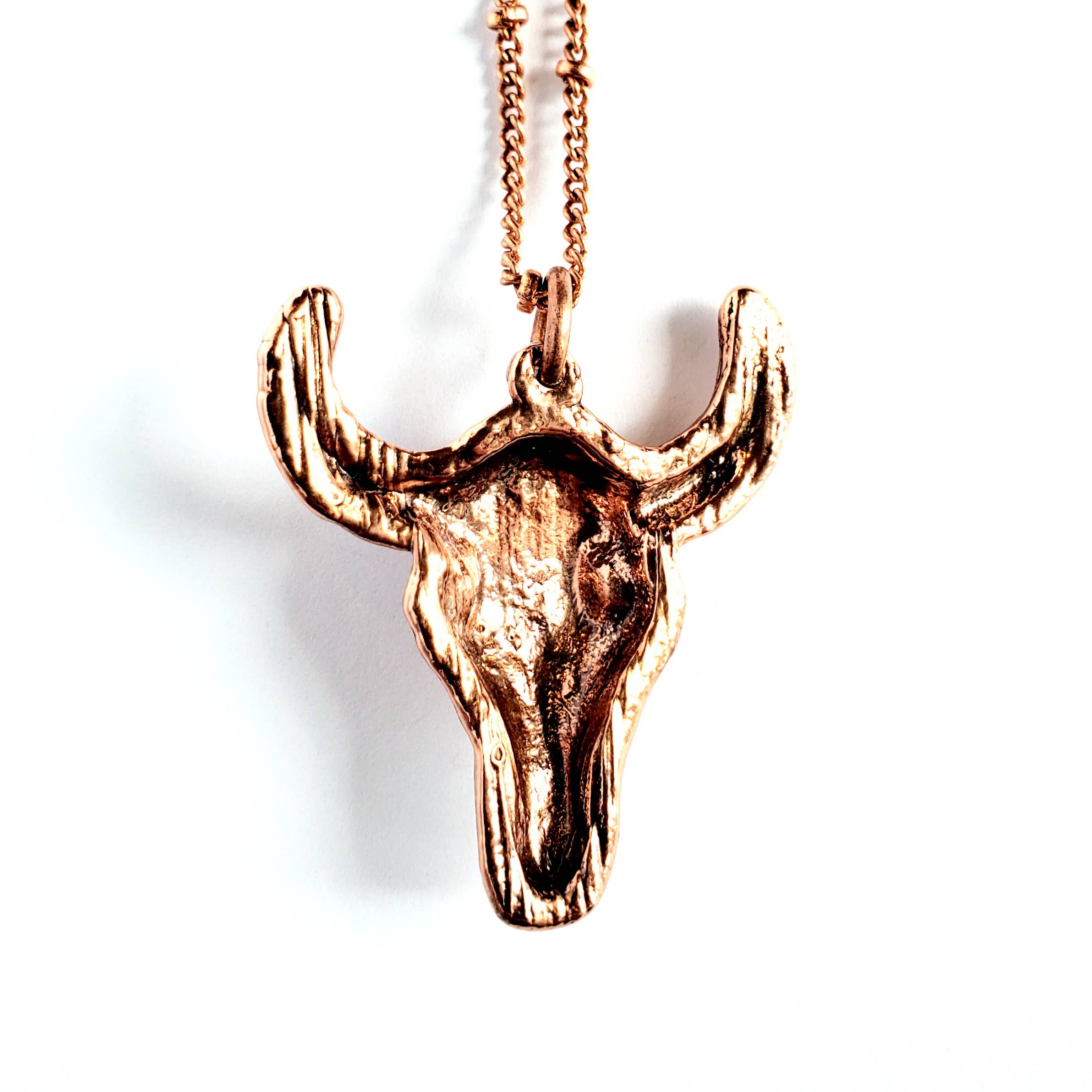 Turquoise Bull Skull Necklace