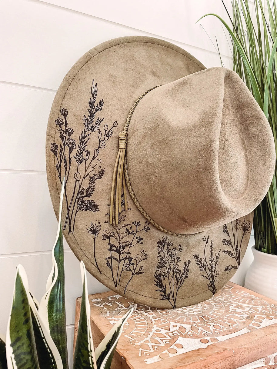 Engraved Floral Hat