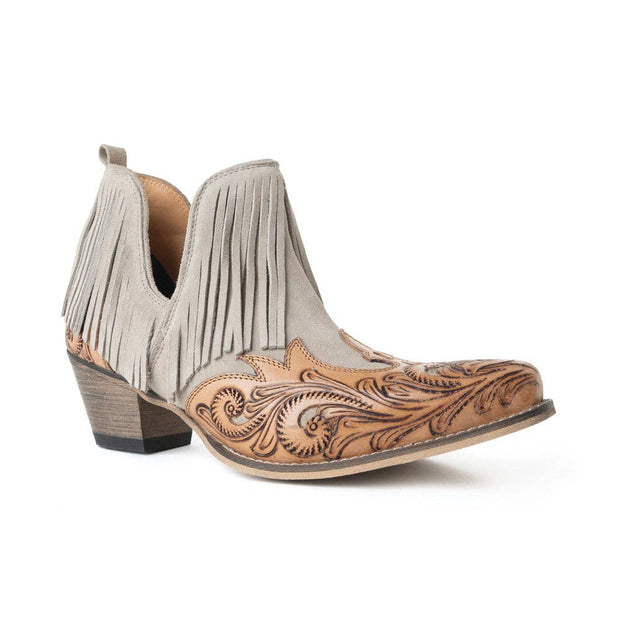 Myra Cimarron Belle Fringed Handtooled Leather Booties