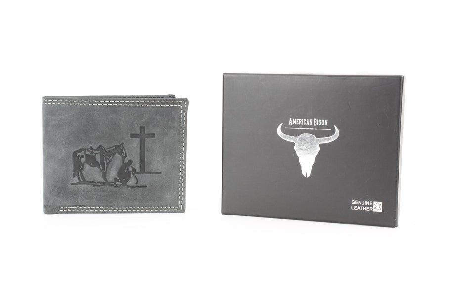 Men’s Bi-Fold Wallet with Praying Cowboy Emboss