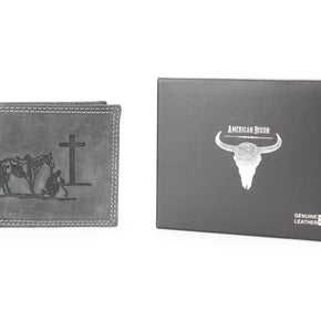 Men’s Bi-Fold Wallet with Praying Cowboy Emboss