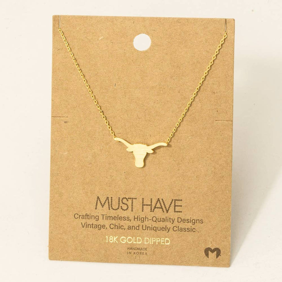 Dainty Bull Head Necklace