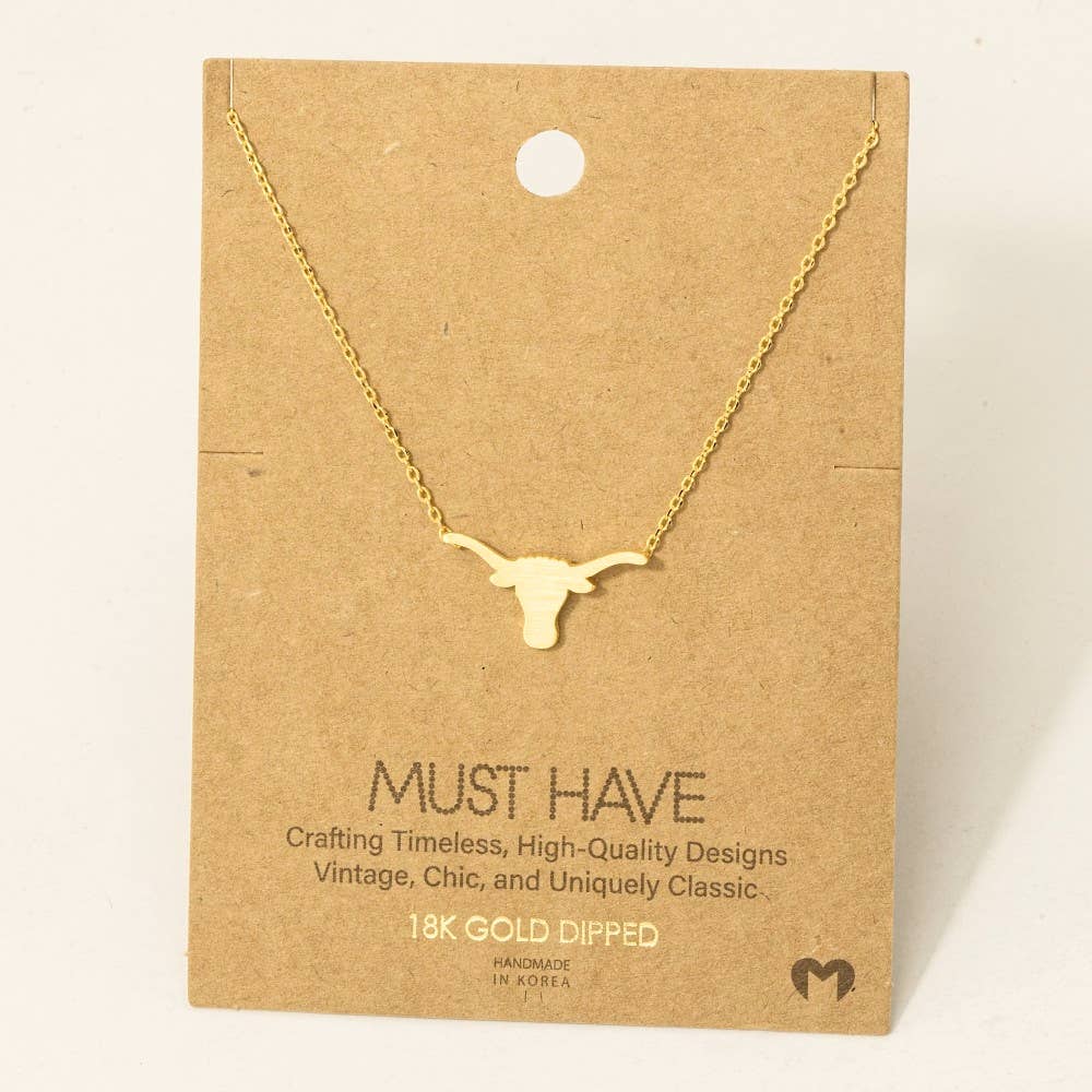 Dainty Bull Head Necklace