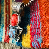 Handcrafted Sterling Silver, Spiny & Turquoise Pendant