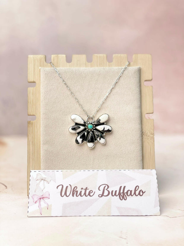 Peacock Dahlia Blooming Chain Pendant