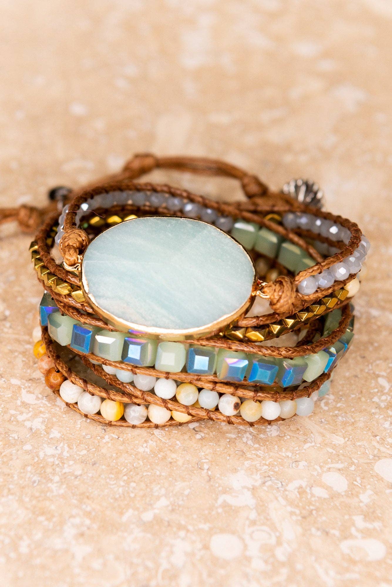 Kelly Wrap Bracelet: Amethyst Mix