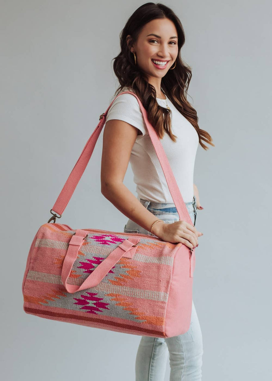 Orange & Pink Aztec Duffel Bag