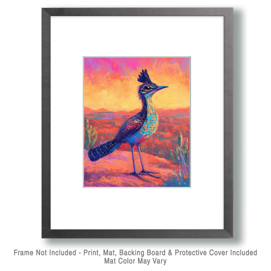 Roadrunner at Sunset - Western and Southwestern Art Prints