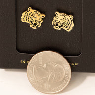 Secret Box Tiger Head Stud Earrings
