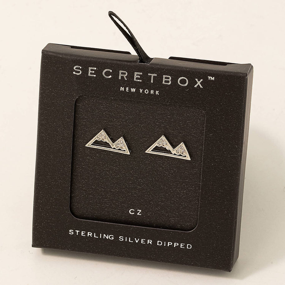 Mini Rhinestone Mountain Stud Earrings