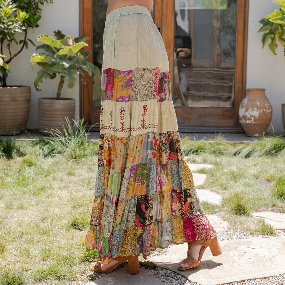 Boho Patchwork Palazzo Pants