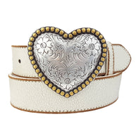 Heart Buckle Vintage Leather Belt