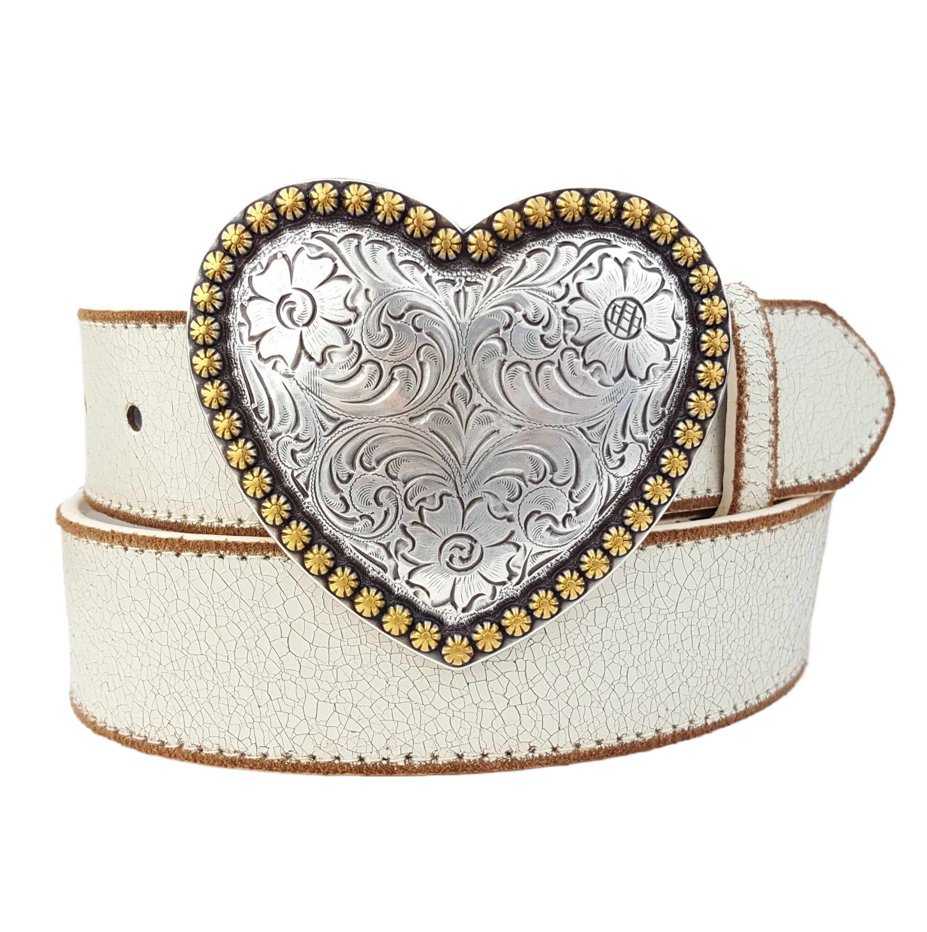 Heart Buckle Vintage Leather Belt