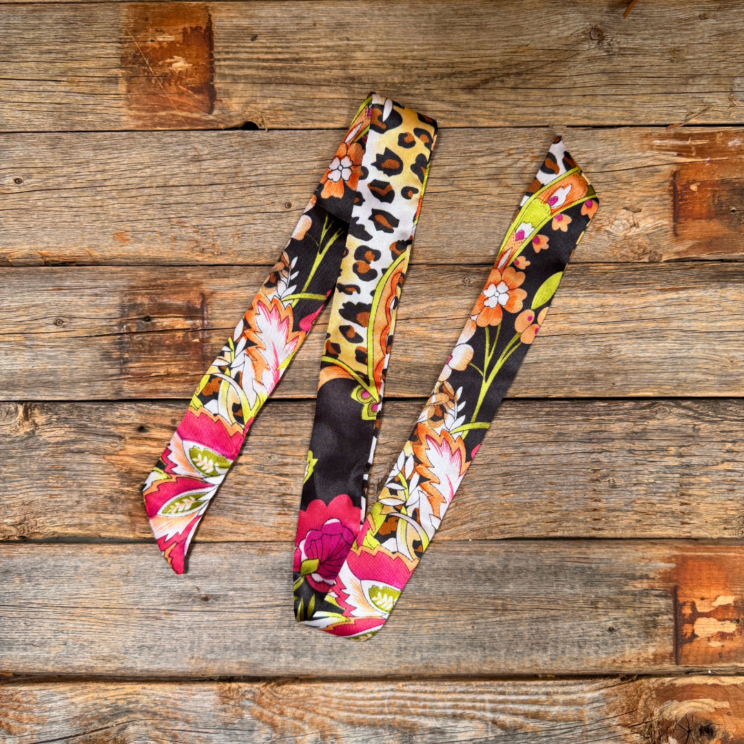Yellow and Black Western Skinny Mini Wild Rag / Cowgirl Necktie #TW335