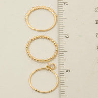 Gold Dipped 3Pc Dainty Rings Set