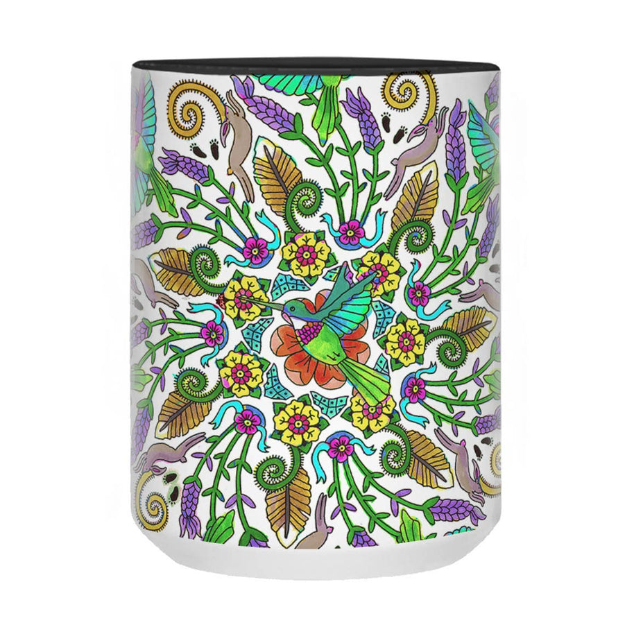 Lavender Hummingbird mandala 15 oz Mug
