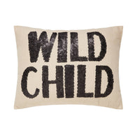 Wild Child Sequin Embroidered Pillow - Junk Gypsy