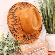 Engraved Floral Rancher Hat