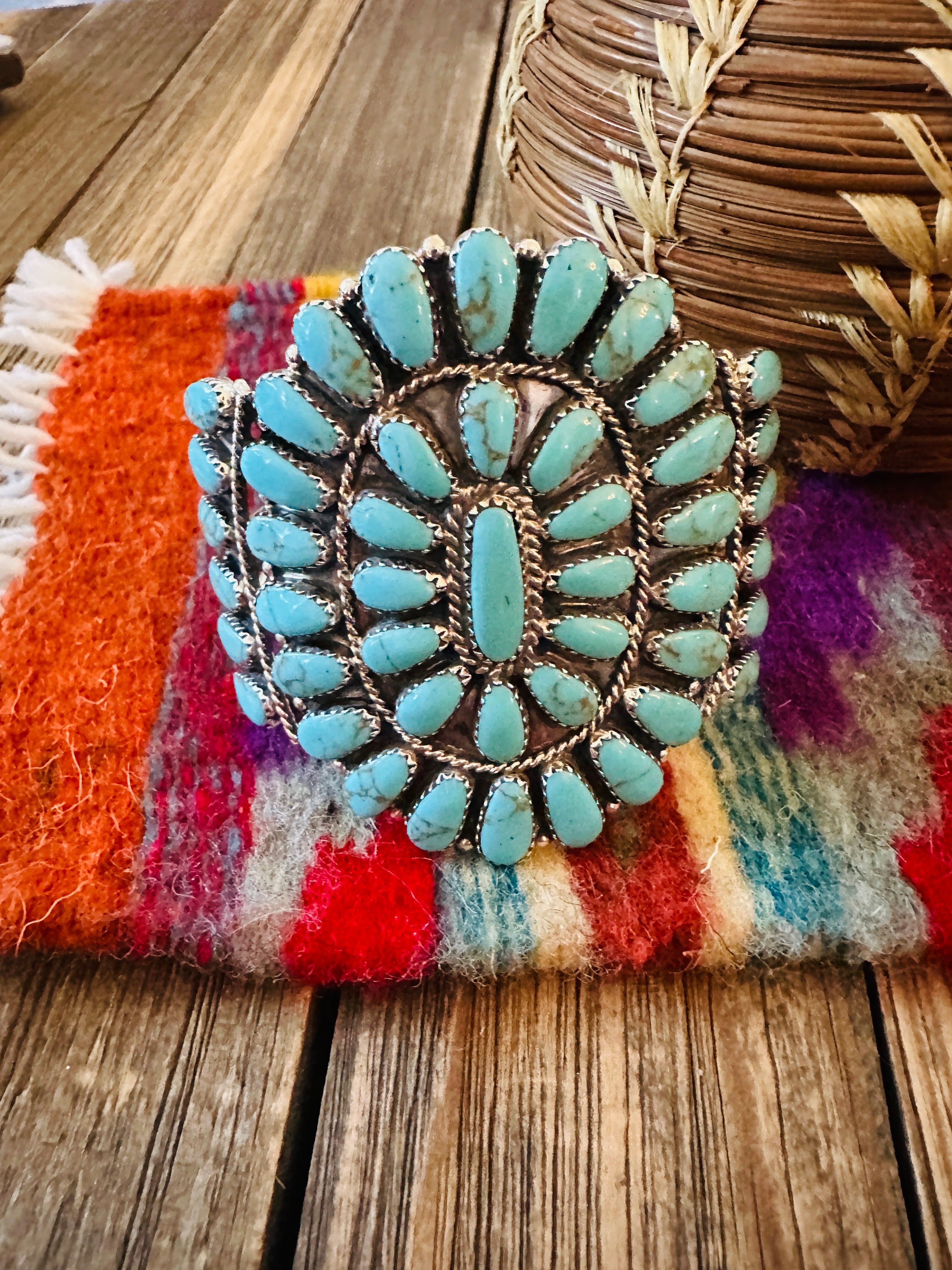 Handcrafted Turquoise & Sterling Silver Cuff Bracelet