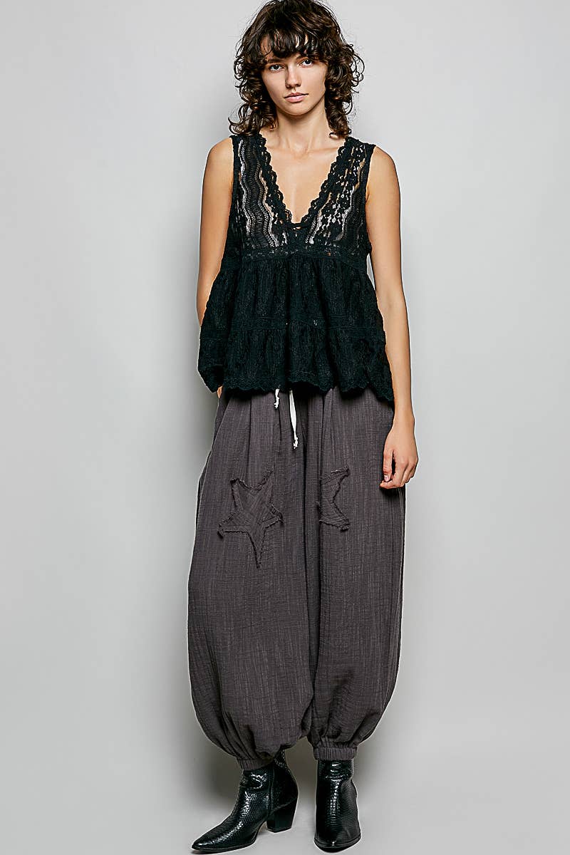 Deep V-Neck Lace Top