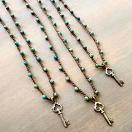 Dainty Sterling Silver Key Charm Necklace