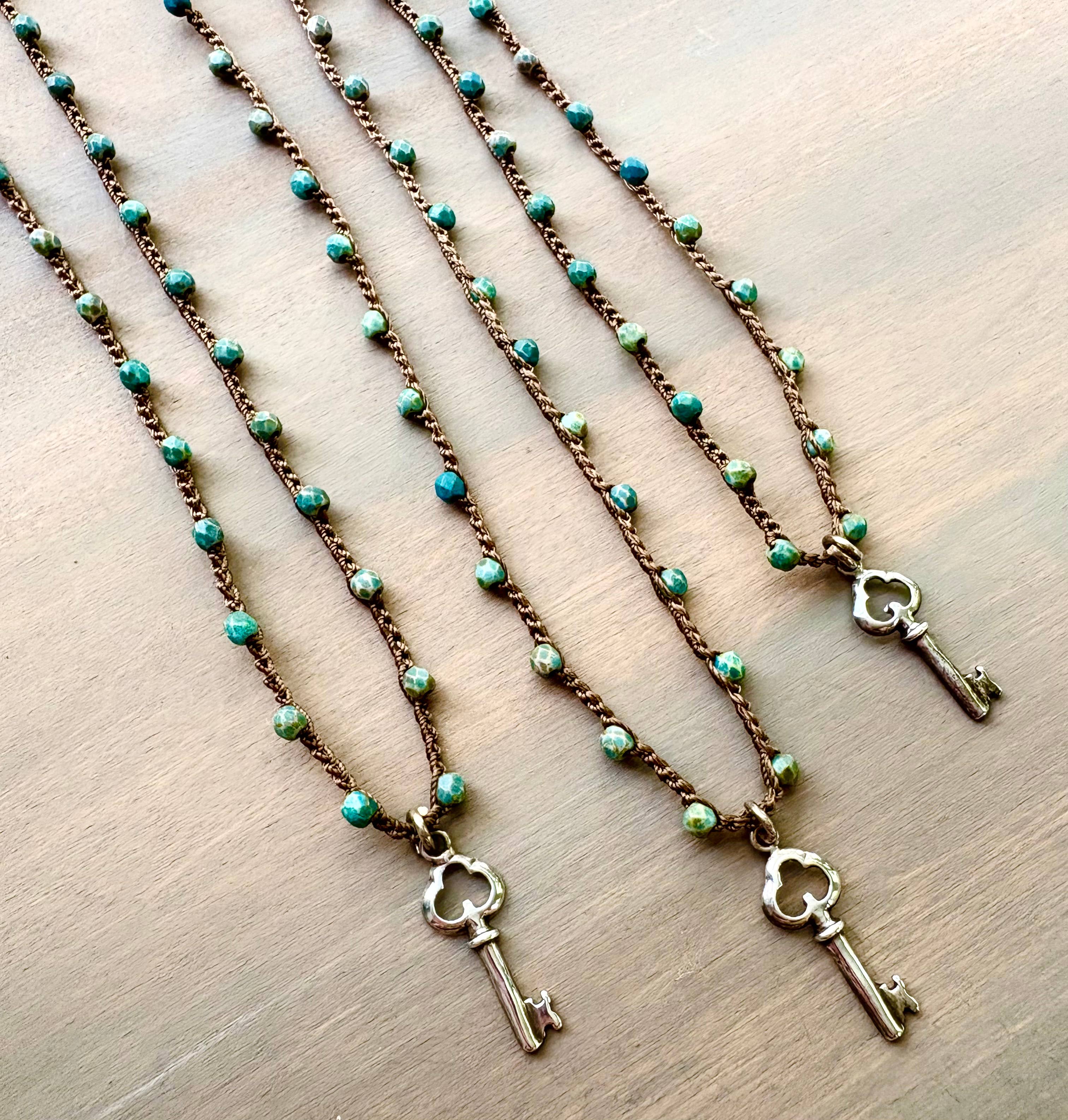 Dainty Sterling Silver Key Charm Necklace