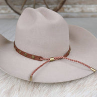 Medium Brown Studded Goat Leather Hat Band