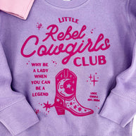 Cowgirl Sweatshirt, Pink Western Shirt for girl, purple boot