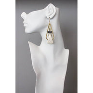 ArtDeco rhinestone & white stone earrings