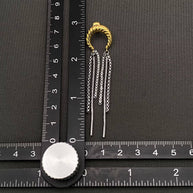 18K GP Chain fringe S. Steel Moon Earrings