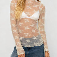 Long-Sleeve Lace Top