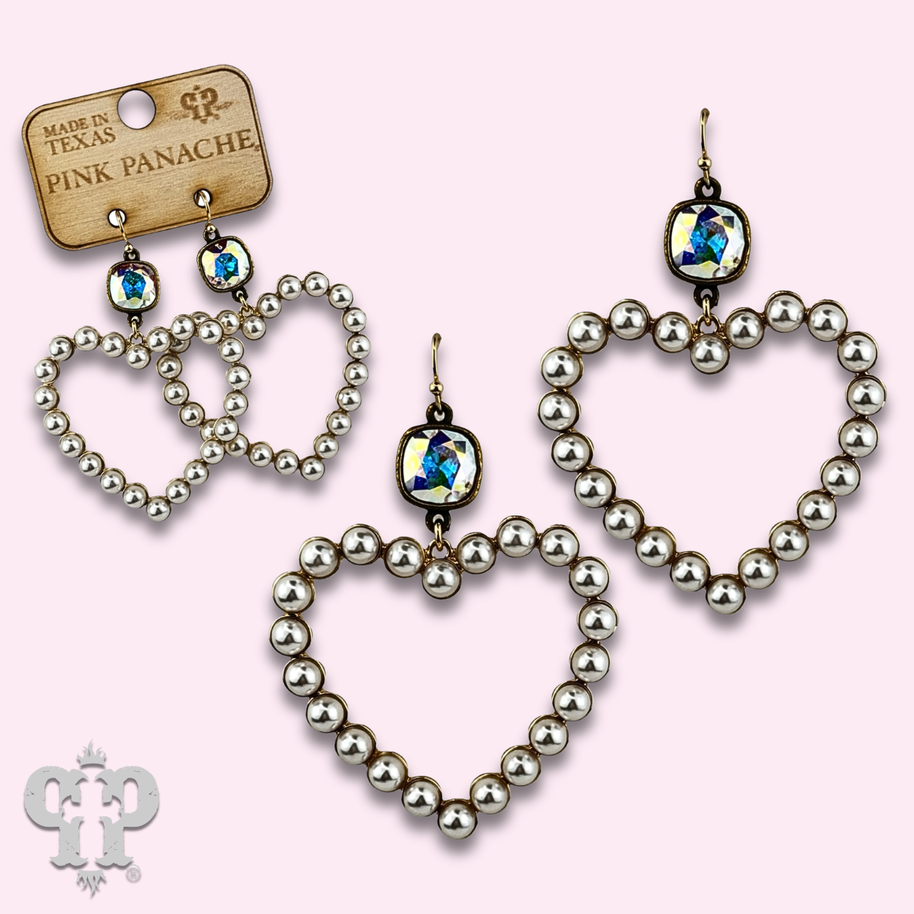Swarovski® crystals Pearl Heart Earring