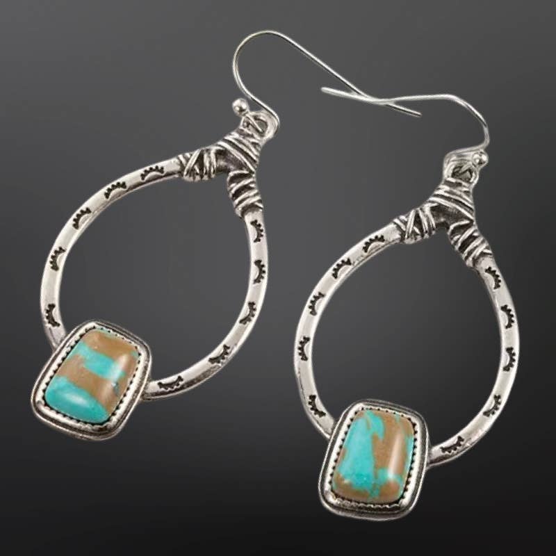 Turquoise Western Earrings Royston Look