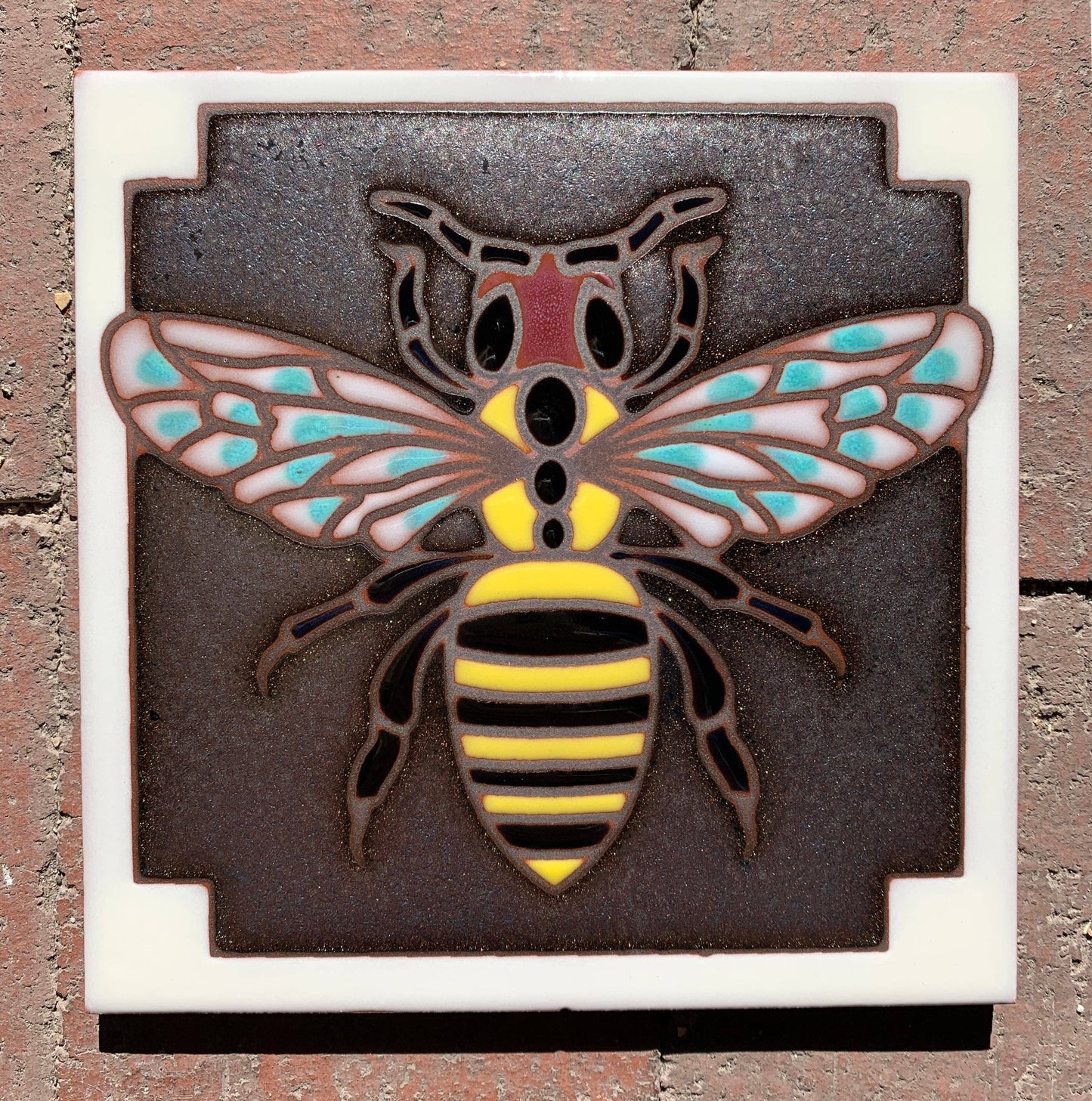 Bee Handpainted Tile: Copper